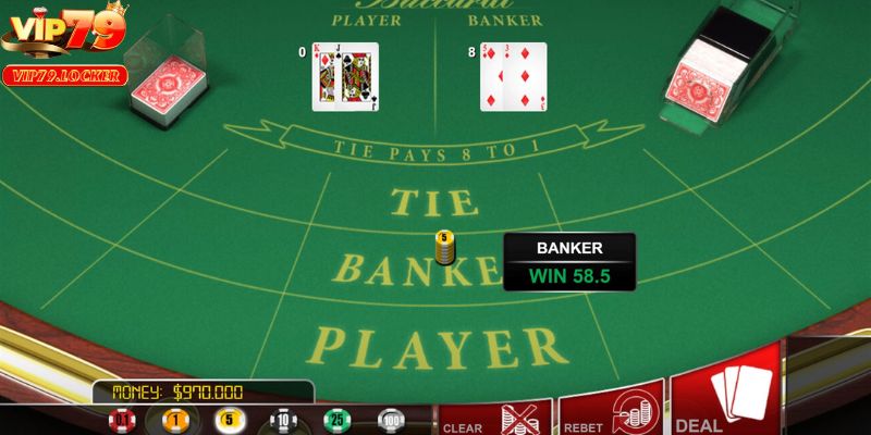 Game với ba cửa cược Banker, Player, Tie cho hội viên lựa chọn