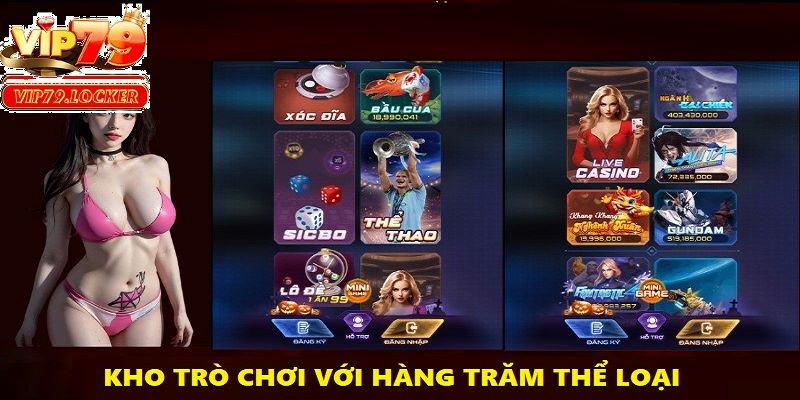 Kho trò chơi đa dạng với hàng trăm thể loại, từ truyền thống đến hiện đại